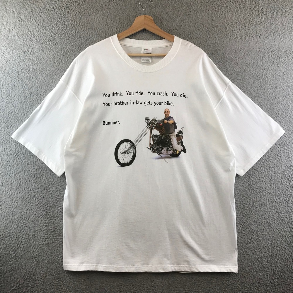 Mens Funny Motorcycle Joke‎ Graphic T-Shirt Live To Ride 2XL